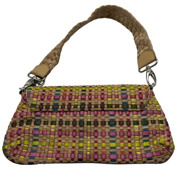 THE SAK Pastel Spring Bouquet Ribbon Basket Weave Clutch Purse - Picture 7 of 9